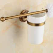 Resim Sanlindou Banyo Aksesuarları Tuvalet Fırçası Tutucu Duvara Monte Klasik Antika Finish Avrupa Tarzı Wc Temizleme Fırçasıtuvalet Fırçasıtuvalet Fırçası Holdingtoilet Fırça Duvarı Monte (Yurt Dışından) 