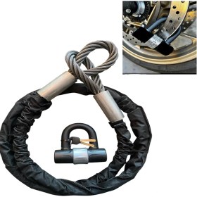 Resim Motosiklet 1,5 Metre 14 mm Kesilmez Çelik Halat Motosiklet Bağlama Halatı Zincir Çelik Disk Kilidi U Bar 1ADET 
