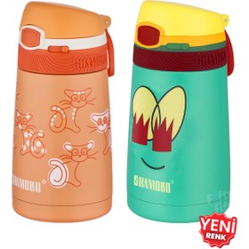 Resim Shamobo 2Lİ SET Pipetli Çelik Termos 350ml -6 Saat Isı Yalıtımı- 