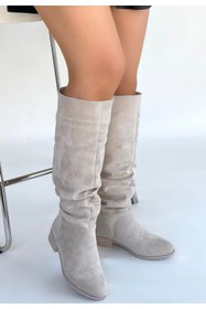 Resim ALFA AKSESUAR 03 Winda Bej Süet Körüklü Çizme 