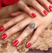 Resim Sima Silver Gümüş Tasarım Markazit Taşlı Trend Kadın Yüzük Takı 