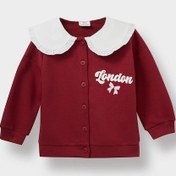 Resim Defacto Kız Bebek Büyük Yaka Baskılı Düğmeli Hırka F3756a525aubr285 Bordo 