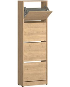 Resim Flat Duo 4 Katlı Ayakkabılık - Florida Meşe 51x157x26 Cm Meşe 