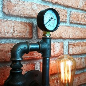 Resim Dekorle Manometreli 2 Ampullü Duvar Lambası - DLDL01101 