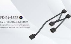 Resim ID-COOLING FS-04-ARGB 5V 3PİN ARGB Splitter Fan Çoklayıcı 