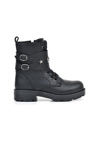 Resim Rakerplus Siyah Bağcıklı Fermuarlı Yıldız Detaylı Kız Çocuk Bot 