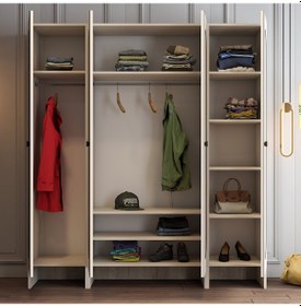 Resim Münih 4 Kapaklı 313 - Gardrop - Krem / Traverten Krem / Traverten 