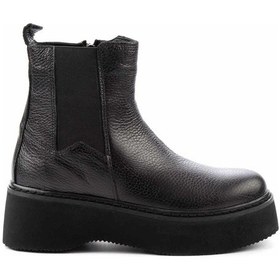 Resim Siyah Hakiki Deri Kadın Bot & Bootie K02358185003 Siyah 