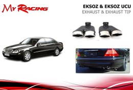 Resim Mercedes w220 egzoz ucu krom çift çıkış komple set s serisi 