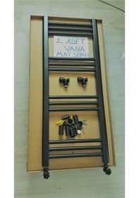 Resim 400x900 siyah havlupan + 2 adet radyatör vanası siyah 
