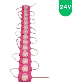 Resim 24 Volt 1.5 Watt Tek Lensli Pembe 3030 Led Modül Ip65 10 Adet Modül 