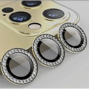 Resim RXP Iphone 12 Pro Max Uyumlu Gold Taşlı Kamera Lensi Koruma 