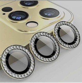Resim RXP Iphone 12 Pro Max Uyumlu Gold Taşlı Kamera Lensi Koruma 