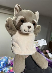 Resim Peluş 25 Cm El Kuklası Kahverengi Rakun Kukla Çok Renkli 