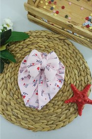 Resim Mom Dad Desen Kız Bebek Bone Bandana 0-3 Yaş 
