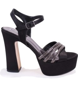 Resim Dagoster DZA07-337351 Siyah Saten Platform Topuklu Kadın Ayakkabı 