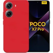 Resim Poco X7 Pro Iron Man Edition Uyumlu Silikon Kılıf - Kamera Korumalı Esnek Pastel Renk Kapak - Kırmızı 