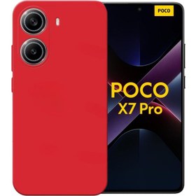 Resim Poco X7 Pro Iron Man Edition Uyumlu Silikon Kılıf - Kamera Korumalı Esnek Pastel Renk Kapak - Kırmızı 