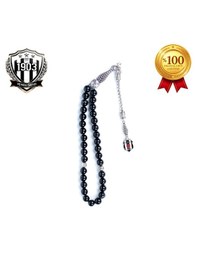 Resim Beşiktaş Siyah Akik Doğaltaş Tespih 