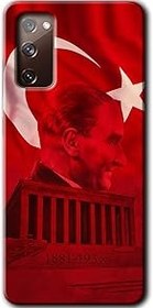 Resim MRCİLETİSİMmrc-89514 Anıtkabir Atatürk Kılıf HD Baskılı Desen Hayalet Cam Yandan Görünmez Samsung Galaxy S20 FE ile uyumlu 