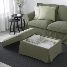 Resim IKEA Gri Konforlu Kanepe - Saklama Gözlü Puf 