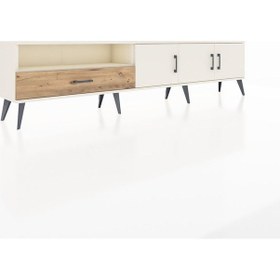 Resim Arges Tv Ünitesi 3 Raflı Tek Çekmeceli 3 Kapaklı 220x30x51 Aytaşı-aytaşı/çam Aytası/atlas Çam - Aytası 