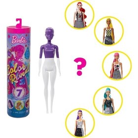 Resim Barbie Renk Değiştiren Renk Bloklu Color Reveal Bebek Gwc56 