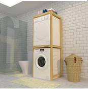 Resim Çamaşır Ve Kurutma Makinesi Için Banyo Rafı Çok Renkli 