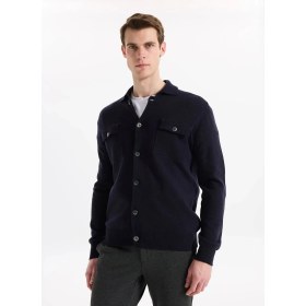 Resim Alpha Studio Koyu Lacivert Erkek Regular Fit Gömlek AU-3105L Geelong Wool Shırt 