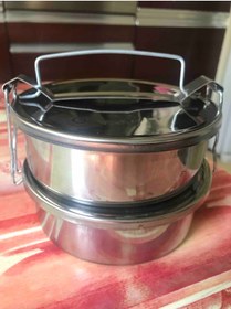 Resim Russet 2 Katlı Yemek Taşıma Kabı Paslanmaz Sefer Tası 12x6cm 