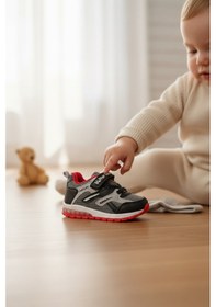 Resim Enoch İlk Adım Bebek Ayakkabı Esnek Tabanlı Kolay Giyim Füme 