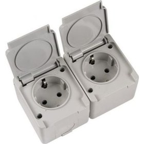 Resim Schneider Nemliyer İkili Kapaklı Topraklı Priz Sıva Üstü - Nml750 