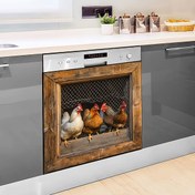 Resim 1 adet Gerçekçi Horoz Kafesli Kendinden Yapışkan Bulaşık Makinesi Etiketi, PVC Malzeme, Şenlikli Ev Dekoru, Mutfak Dolabı İçin Uygun, Paskalya, Hanuka, Şükran Günü, Sevgililer Günü, Ramazan (Eid Al-Fitr) İçin Uygun 