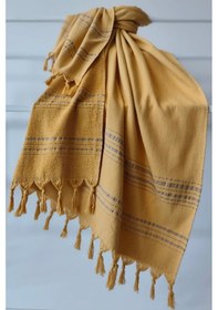 Resim Çizgili Havlu Peştemal 90x170cm - Yumuşak Ve Yüksek Su Emici - %100 Pamuk-hardal Hardal Hardal 