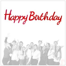 Resim Happy Birthday Simli Folyo Karton Banner, 2 Mt - Kırmızı 0 - 99 