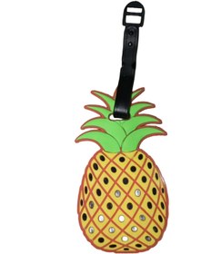 Resim tag Ananas Detaylı Renkli Slikonlu İsimlikli Valiz Etiketi-Bagaj Etiketi HM34 