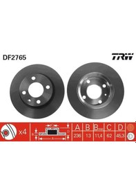 Resim Skoda Felicia 2 Fren Diski On 1998-2001 Trw Df2765 2adettir 