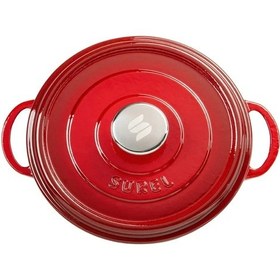 Resim Demir Döküm 24 Cm Derin Tencere Kırmızı Kırmızı 