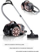 Resim Arnica Turbo Başlıklı Premium Torbasız Süpürge, HEPA 13 Alerjik Filtreli Ultra Sessiz, 3L Geniş Hazne 