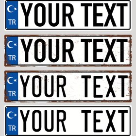 Resim Kişiselleştirilmiş metin özelleştirmeli, Türkiye alüminyum metal plaka, sadece dekorasyon için, 10.01x40.01 cm 