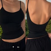 Resim Kadınlar için Retro Omuz Açık Esnek Atlet Üstü - Yazlık Dış Mekan ve Günlük Kullanım İçin İnceltici Nefes Alabilir Kolsuz Gömlek, Düz Siyah, Moda Omuz Açık | Pürüzsüz Dokulu, Yazlık Tank Toplar 