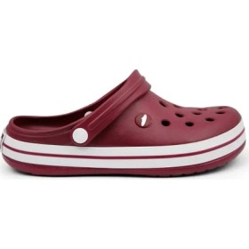 Resim Akınalbella Bella Doremor Bordo Beyaz Sabo Crocs Modeli Terlik Hastane Terliği Hemşire Doktor Terliği 