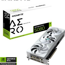 Resim GIGABYTE VGA GeForce RTX™ 5080 AERO OC 16GB, 256 Bit, GDDR7, HDMI Ekran Kartı - GV-N5080AERO OC-16GD 