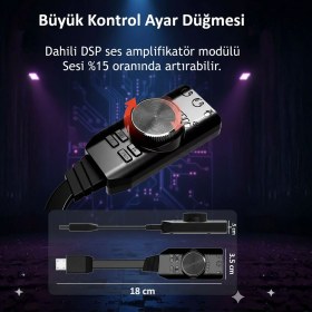 Resim Midex Gm-Pro-Stb Gaming 7.1 Ses Kartı ve Mikrofon Seti Canlı Yayın Lol Pubg 