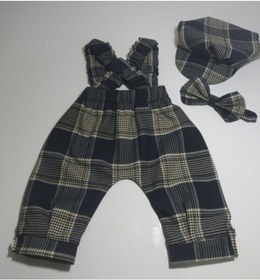 Resim Moms and Babies MOMSANDBABİES Erkek Bebek Ekose Harem Pantolon Lacivert - Krem 