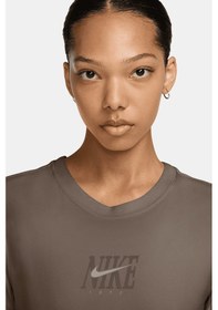 Resim Hq1707-100 Nike Slim Phoenix Womens Brown Tshirt Kısa Kollu Kadın Tişört Kahverengi 