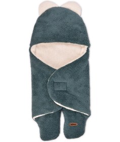 Resim 0-12 Ay Çift Kat Elyaflı Bebek Dış Kundak- Pelüş Bebek Battaniyesi- Ayaklı Welsoft Bebek Uyku Tulumu 