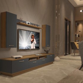 Resim Decoraktiv Trendstyle 5220D Mdf Tv Ünitesi Tv Sehpası - Pera - Antrasit 