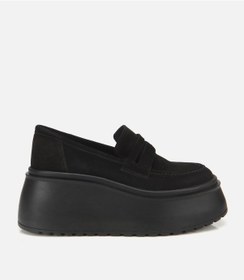 Resim Hotiç Kadın Süet Deri Siyah Dolgu Topuklu Günlük Loafer 01ayh315720a100 01ayh315720a100 Siyah 