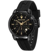 Resim Maserati Successo Koleksiyonu, Çelik, Silikon, Silikon Kayışlı Erkek Saati, R8871621011, siyah, One size, Bileklik 
